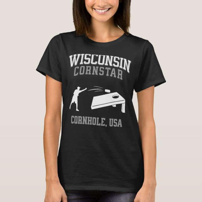 Wisconsin Cornstar Lucky Cornhole Tournament T-Shirt (Front)