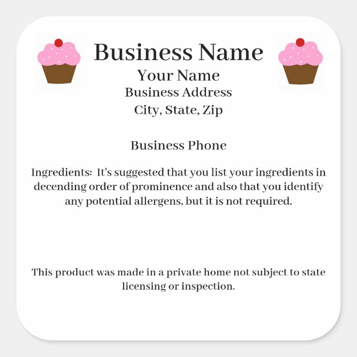 Wisconsin Cottage Law label home baker bakery Zazzle