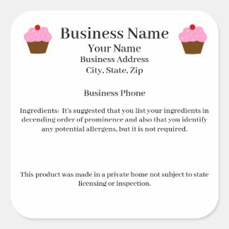 Wisconsin Cottage Law label home baker bakery