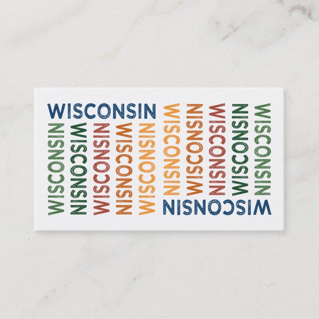 Wisconsin Cute Colorful Business Card (Front)