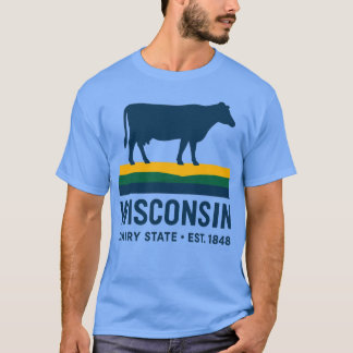 Wisconsin Dairy State Retro Cow T-Shirt