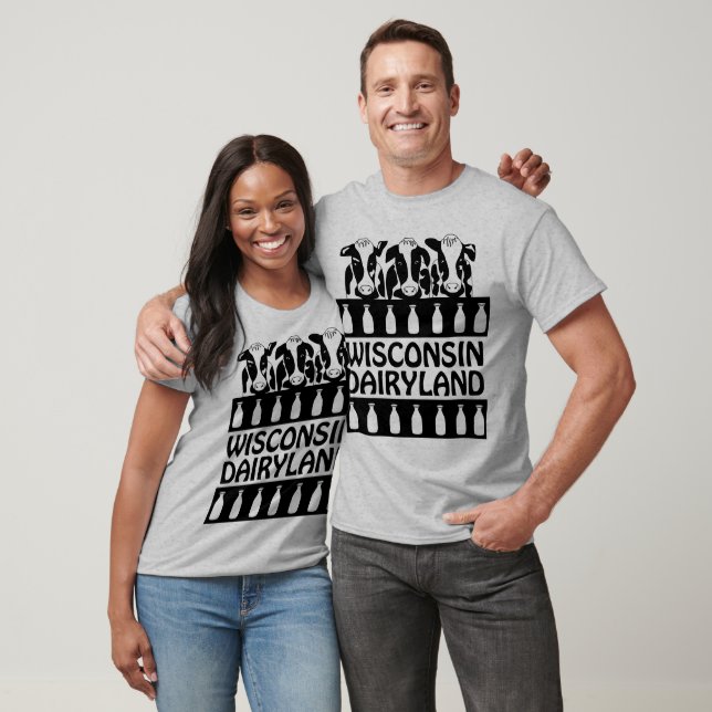 Wisconsin Dairyland Cow Funny Farm T-shirt (Unisex)