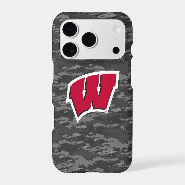 Wisconsin | Dark Digital Camo Pattern Iphone Case (Back)