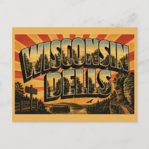 Wisconsin Dells Gorge River Forest Art Postcard