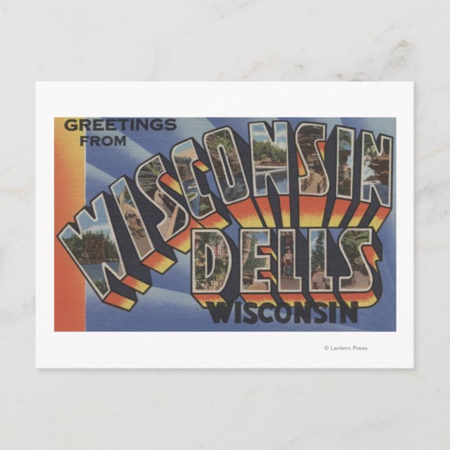 Wisconsin Dells, Wisconsin - Large Letter Scenes Postcard (Front)