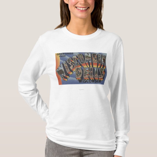 Wisconsin Dells, Wisconsin - Large Letter Scenes T-Shirt (Front)