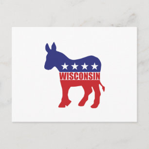 Wisconsin Democrat Donkey Postcard