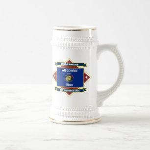Wisconsin Diamond Beer Stein