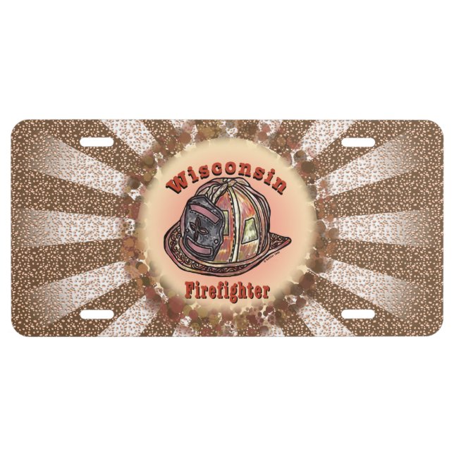 Wisconsin Firefighter  License Plate (Front)