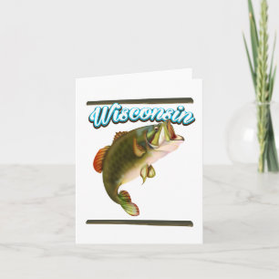 Wisconsin fishing poster holiday card