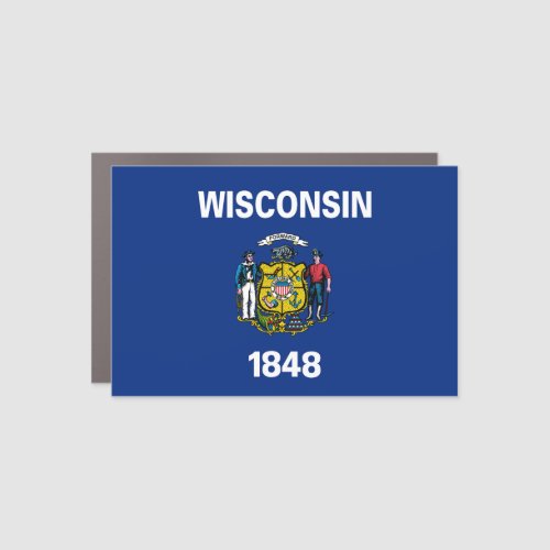 Wisconsin Flag Car Magnet