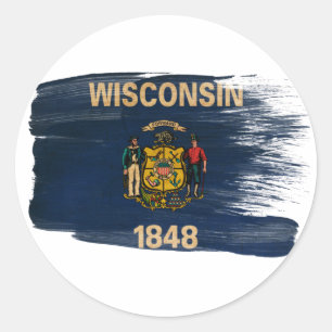 Wisconsin Flag Classic Round Sticker