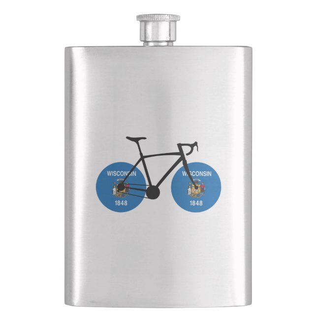 Wisconsin Flag Cycling Flask (Front)