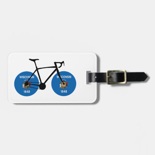 Wisconsin Flag Cycling Luggage Tag