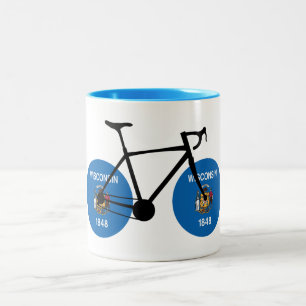 Wisconsin Flag Cycling Two-Tone Coffee Mug
