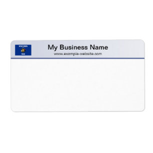 Wisconsin Flag Header Shipping Label