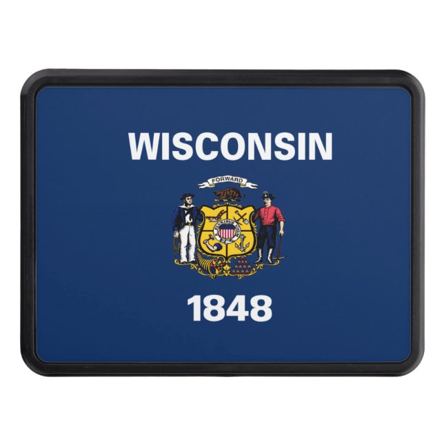 Wisconsin flag hitch cover (Front)