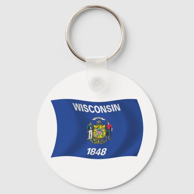 Wisconsin Flag Keychain (Front)