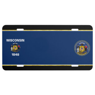 Wisconsin flag license plate