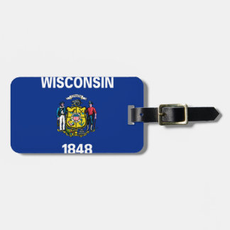 Wisconsin flag luggage tag
