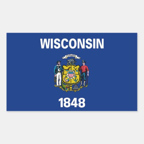 Wisconsin Flag Rectangular Sticker