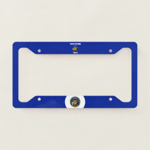 Wisconsin flag-seal license plate frame