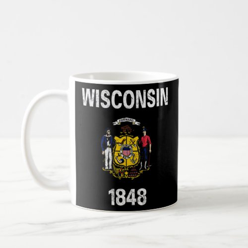 Wisconsin Flag State Vintage Style  Coffee Mug
