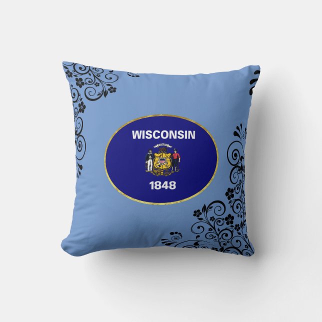 Wisconsin flag throw pillow (Front)