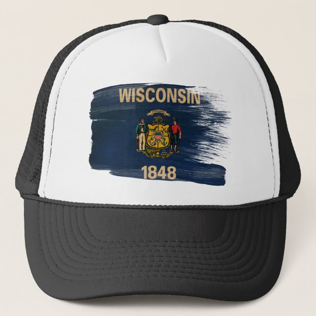 Wisconsin Flag Trucker Hat (Front)