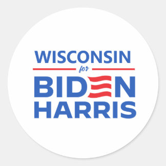 Wisconsin for Biden Harris Classic Round Sticker