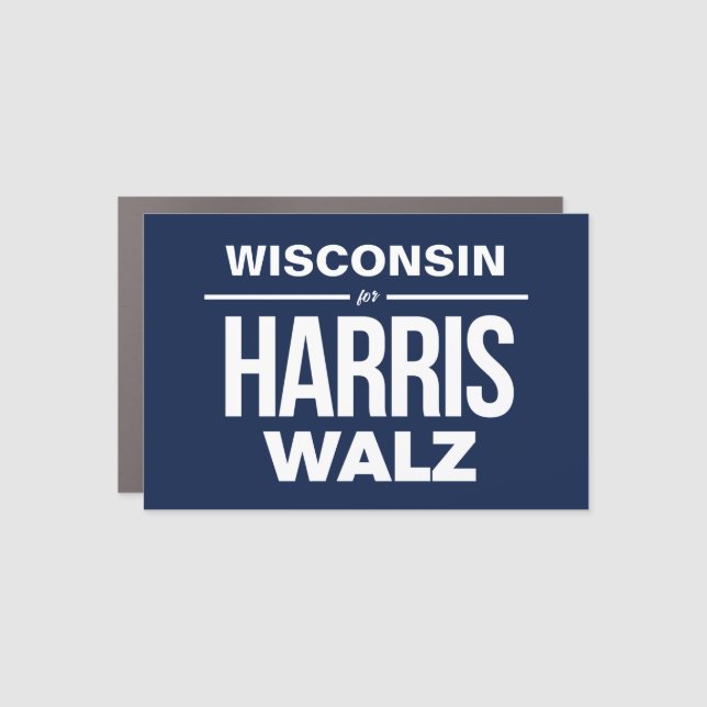 Wisconsin for Harris Walz Car Magnet (Front)