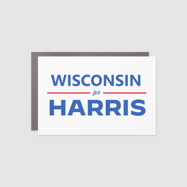 Wisconsin for Kamala Harris Car Magnet (Front)