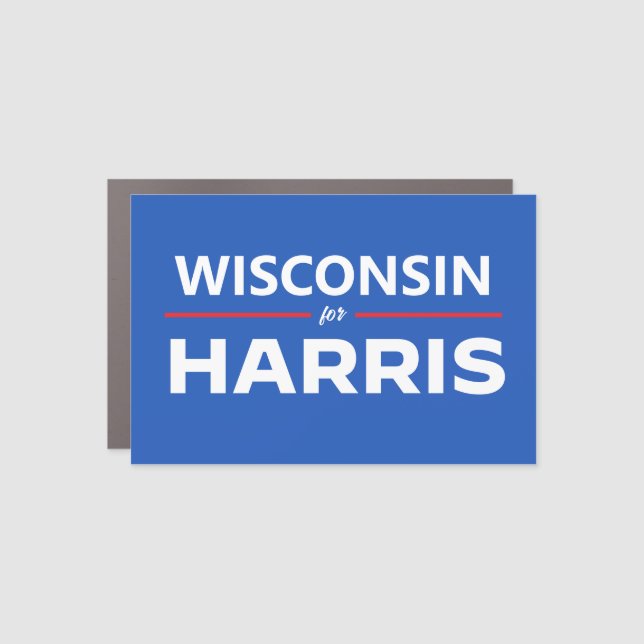 Wisconsin for Kamala Harris Car Magnet (Front)