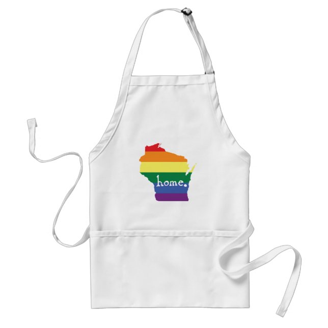 Wisconsin Gay Pride | Map of Home Adult Apron (Front)