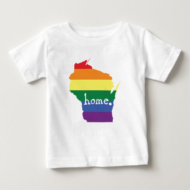 Wisconsin Gay Pride | Map of Home Baby T-Shirt (Front)