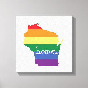 Wisconsin Gay Pride Map of Home Canvas Print