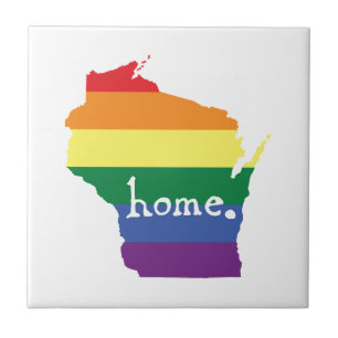 Wisconsin Gay Pride Map of Home Ceramic Tile