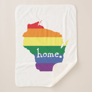 Wisconsin Gay Pride Map of Home Sherpa Blanket