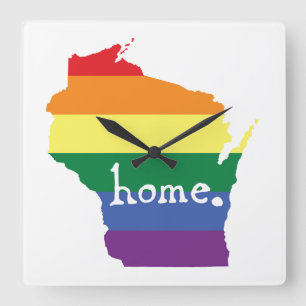 Wisconsin Gay Pride   Map of Home Square Wall Clock