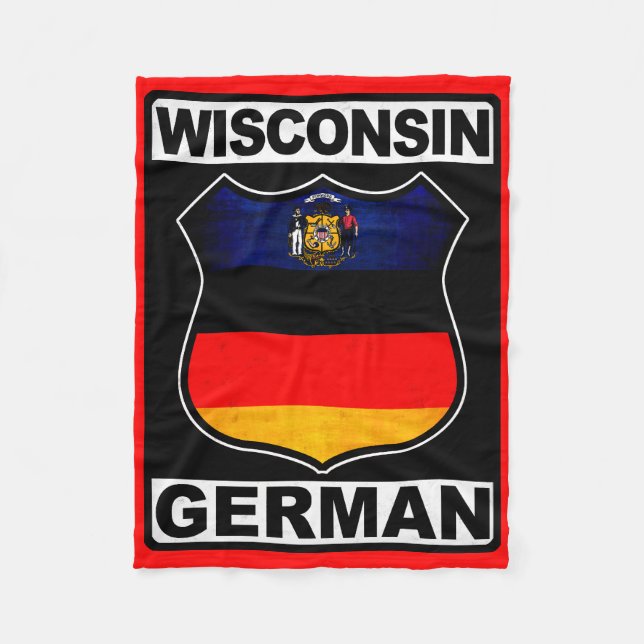 Wisconsin German American Fleece Blanket (Front)