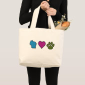 Wisconsin Hearts Animals Large Tote Bag (Front (Product))