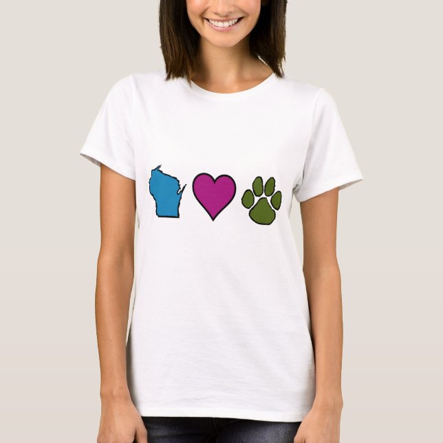 Wisconsin Hearts Animals T-Shirt (Front)