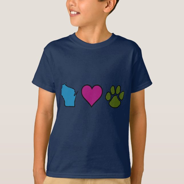 Wisconsin Hearts Animals T-Shirt (Front)