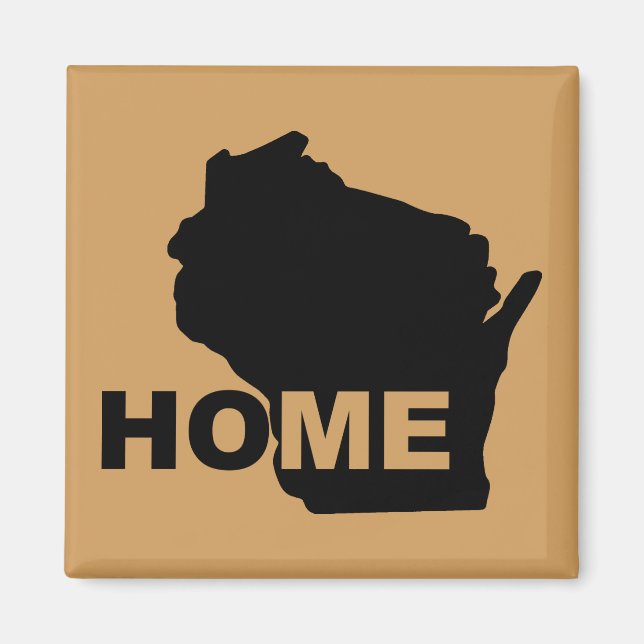 Wisconsin Home Away From State Fridge Magnet (Front)