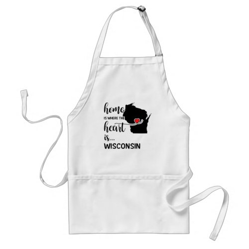 Wisconsin home is where the heart is adult apron