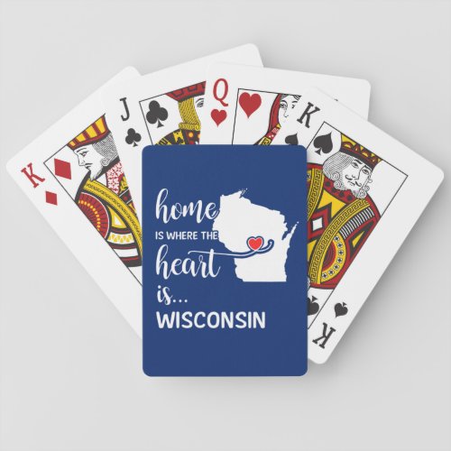 Wisconsin home is where the heart is poker cards