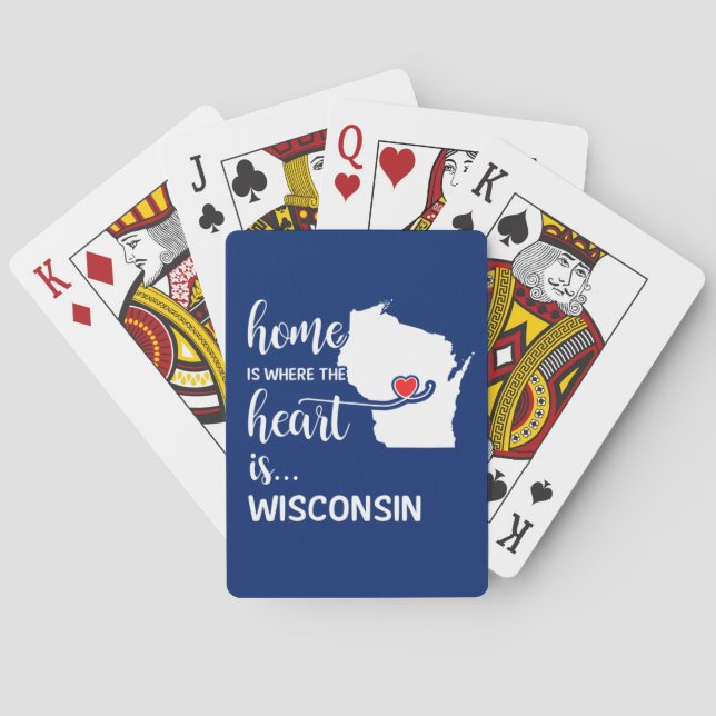 Wisconsin home is where the heart is poker cards (Back)
