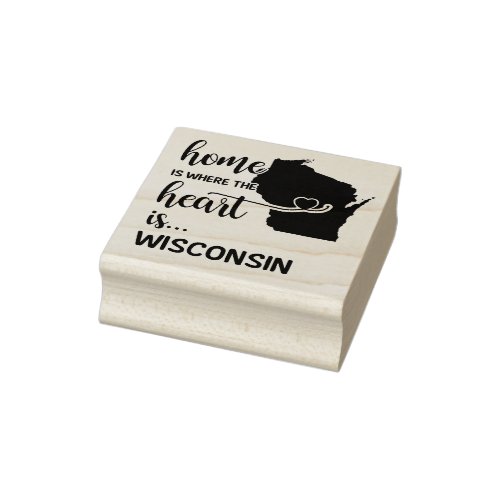 Wisconsin home is where the heart is rubber stamp