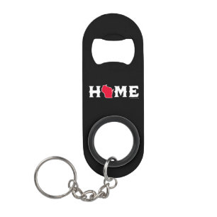 Wisconsin Home Keychain Bottle Opener