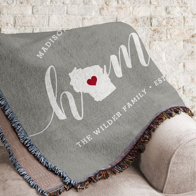 Wisconsin Home State Personalized Throw Blanket (Creator Uploaded)